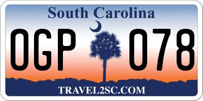 SC license plate OGP078