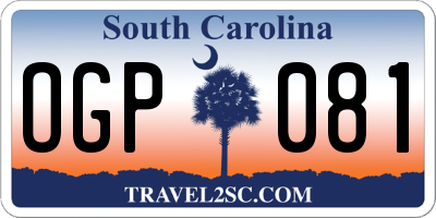 SC license plate OGP081