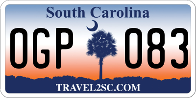 SC license plate OGP083