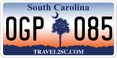 SC license plate OGP085