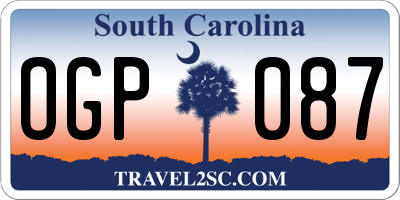 SC license plate OGP087