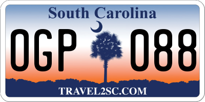 SC license plate OGP088