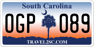 SC license plate OGP089