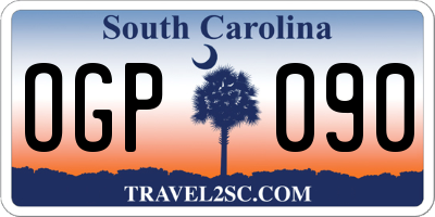 SC license plate OGP090