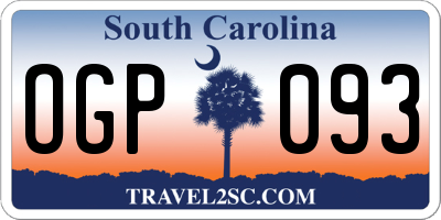 SC license plate OGP093