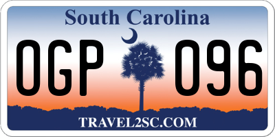 SC license plate OGP096