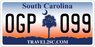 SC license plate OGP099