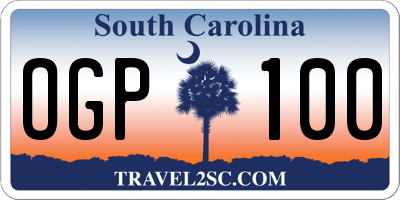 SC license plate OGP100