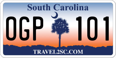 SC license plate OGP101