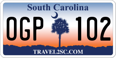 SC license plate OGP102
