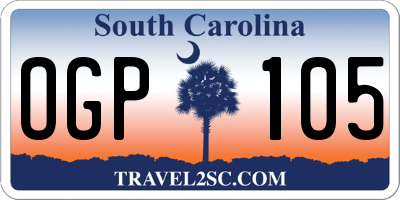SC license plate OGP105