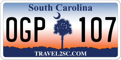 SC license plate OGP107