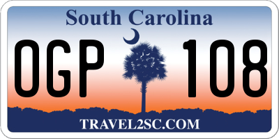 SC license plate OGP108