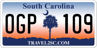 SC license plate OGP109