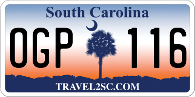 SC license plate OGP116