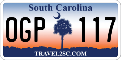 SC license plate OGP117
