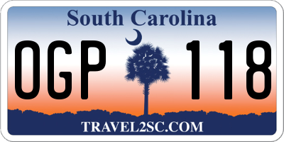 SC license plate OGP118