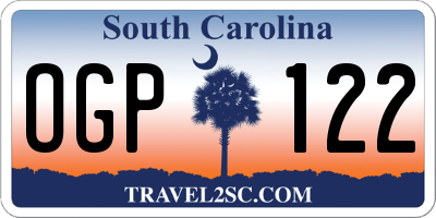 SC license plate OGP122