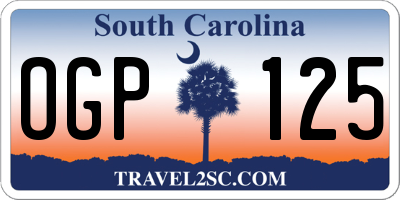 SC license plate OGP125
