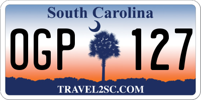SC license plate OGP127