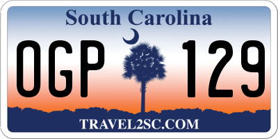 SC license plate OGP129