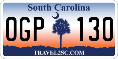 SC license plate OGP130