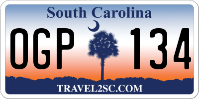 SC license plate OGP134