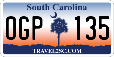 SC license plate OGP135