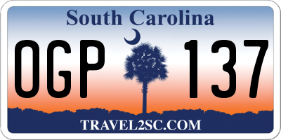 SC license plate OGP137