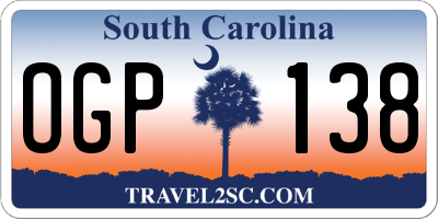 SC license plate OGP138