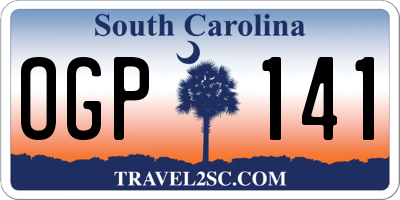 SC license plate OGP141