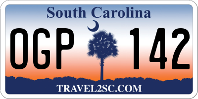 SC license plate OGP142