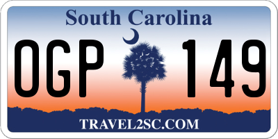 SC license plate OGP149