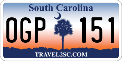 SC license plate OGP151