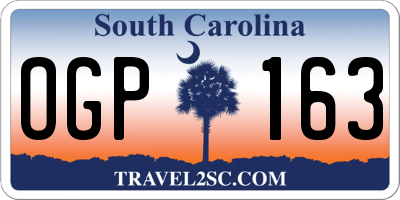 SC license plate OGP163