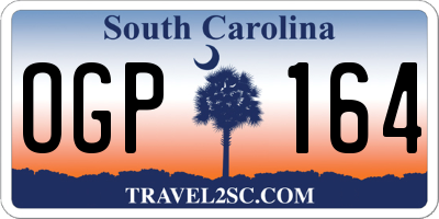 SC license plate OGP164