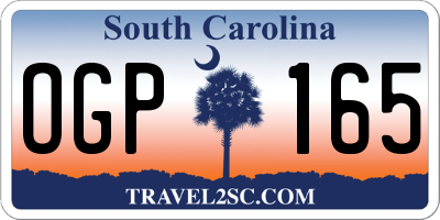 SC license plate OGP165