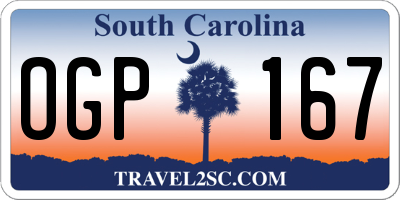 SC license plate OGP167