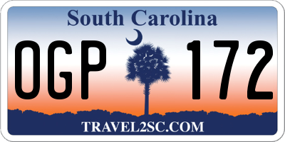 SC license plate OGP172