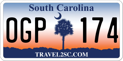 SC license plate OGP174
