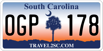 SC license plate OGP178