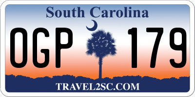 SC license plate OGP179