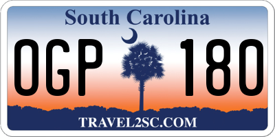 SC license plate OGP180