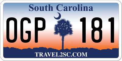 SC license plate OGP181