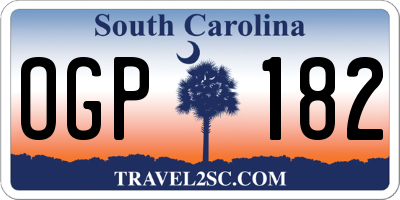 SC license plate OGP182