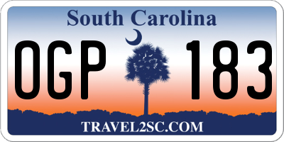 SC license plate OGP183