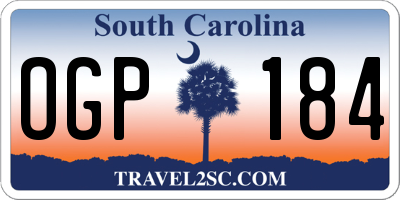 SC license plate OGP184