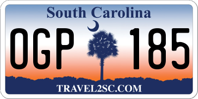 SC license plate OGP185