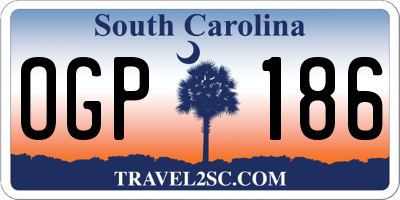 SC license plate OGP186