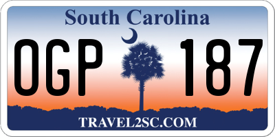 SC license plate OGP187